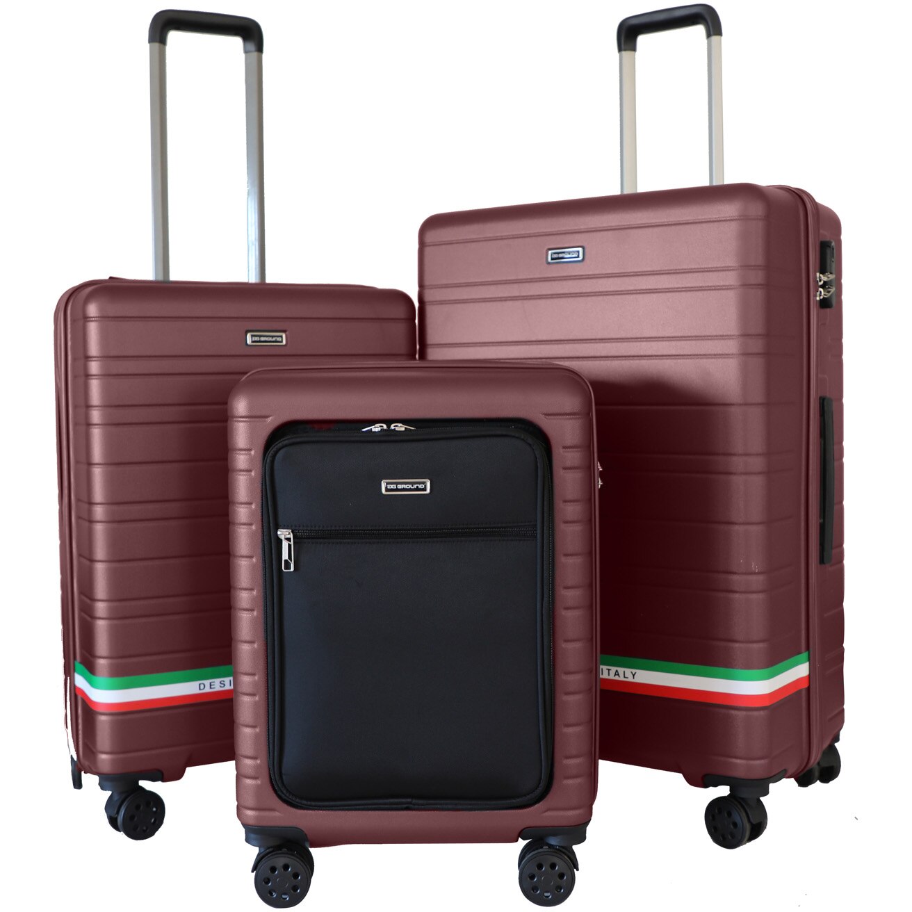 Set 3 trolere Ground TESORO, ABS, marime S+M+L, culoare rose