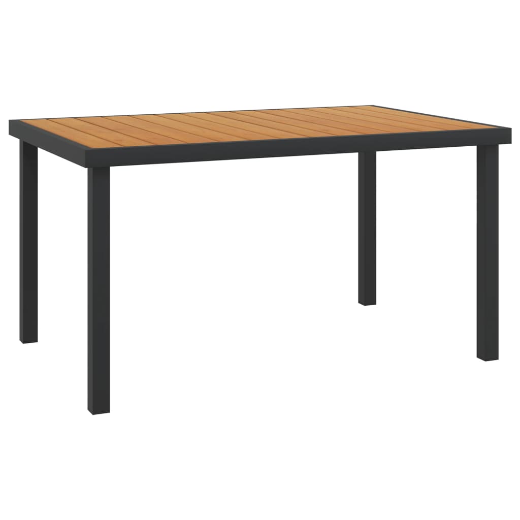 Masa de gradina vidaXL, Aluminiu, 140 x 90 x 74 cm, Maro