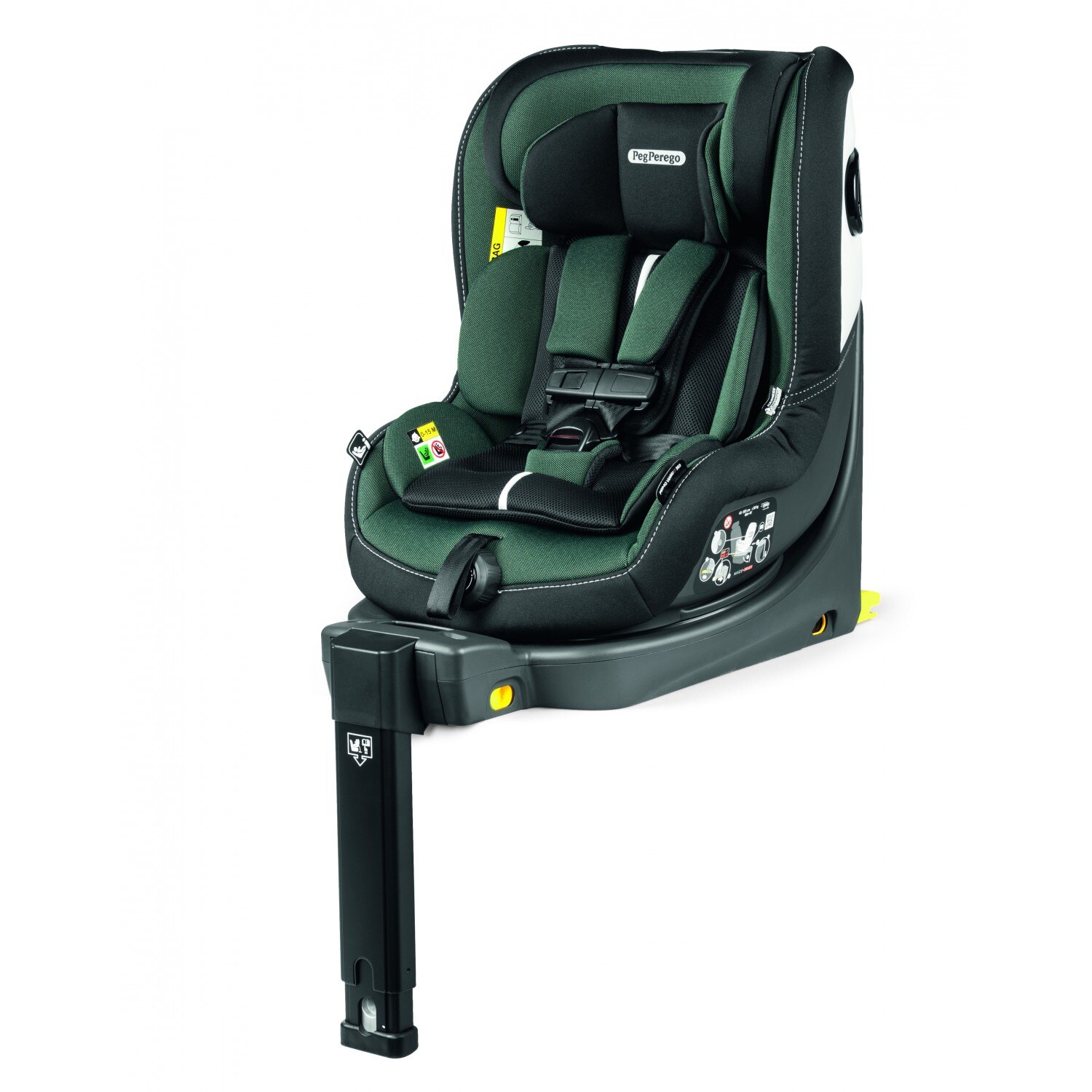 Scaun auto ISOFIX i-Size Peg Perego Primoviaggio Forest, 45-105 cm, 360 grade, Negru/Verde