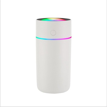 Mini umidificator portabil, Whisper silentios, lumina noapte cu 7 culori LED, oprire automata, 320ml, Alb Mini umidificator portabil, Whisper silentios, lumina noapte cu 7 culori LED, oprire automata, 320ml, Alb