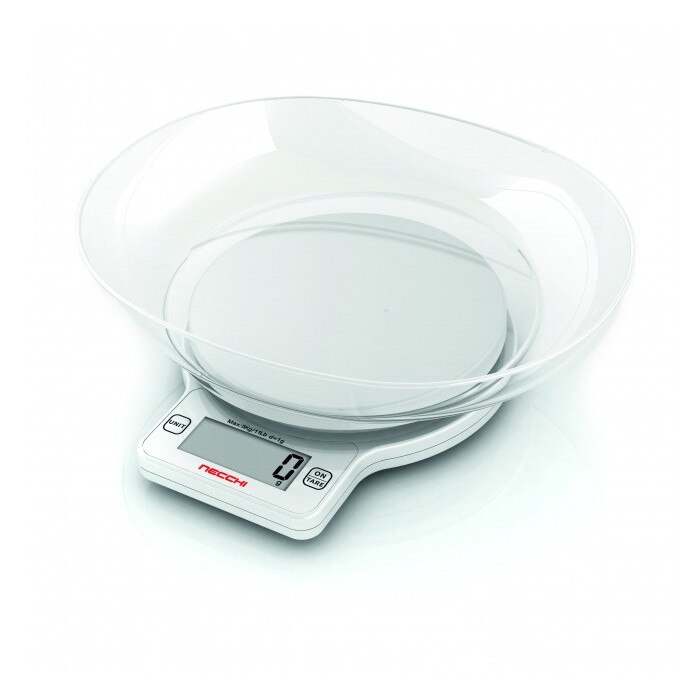 Cantar de bucatarie cu recipient NKP670, Necchi, 140 × 173 × 30mm, Alb