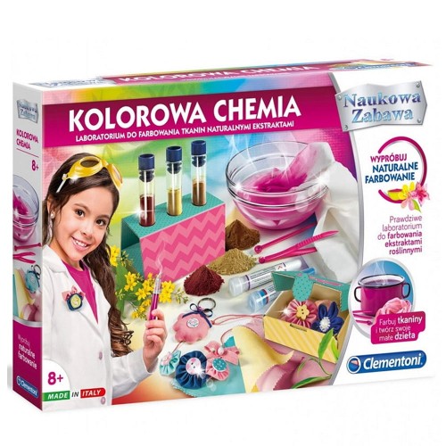 Set de stiinta si chimie colorata, Clementoni, 9 piese, 8 ani, Multicolor