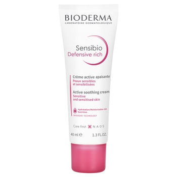 Crema de fata calmanta Bioderma Sensibio Defensive Rich, pentru ten sensibil, 40 ml Crema de fata calmanta Bioderma Sensibio Defensive Rich, pentru ten sensibil, 40 ml