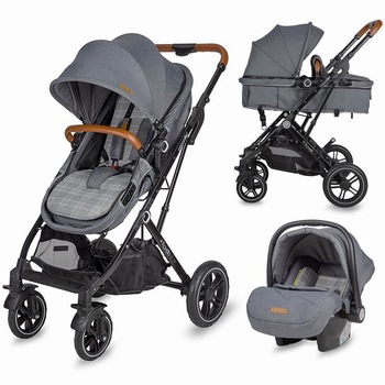 Carucior 3 in 1 ultracompact Coccolle Ravello Urban Grey, Gri Carucior 3 in 1 ultracompact Coccolle Ravello Urban Grey, Gri