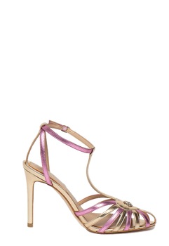 Sandale dama Guess de piele ecologica cu toc stiletto Cicada, Auriu/Roz, 35 Sandale dama Guess de piele ecologica cu toc stiletto Cicada, Auriu/Roz, 35