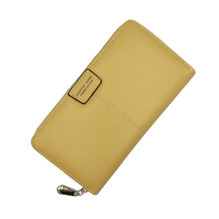 Portofel de dama piele ecologica Nevermore® model LD-5 Galben