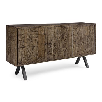 Comoda cu 3 usi din lemn maro Archer 160 cm x 40 cm x 85 h Comoda cu 3 usi din lemn maro Archer 160 cm x 40 cm x 85 h