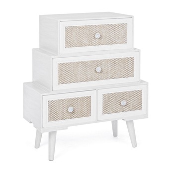 Comoda 2 sertare si 2 usi din lemn alb bej crem Montiel 60 cm x 30.5 cm x 70.5 h Comoda 2 sertare si 2 usi din lemn alb bej crem Montiel 60 cm x 30.5 cm x 70.5 h
