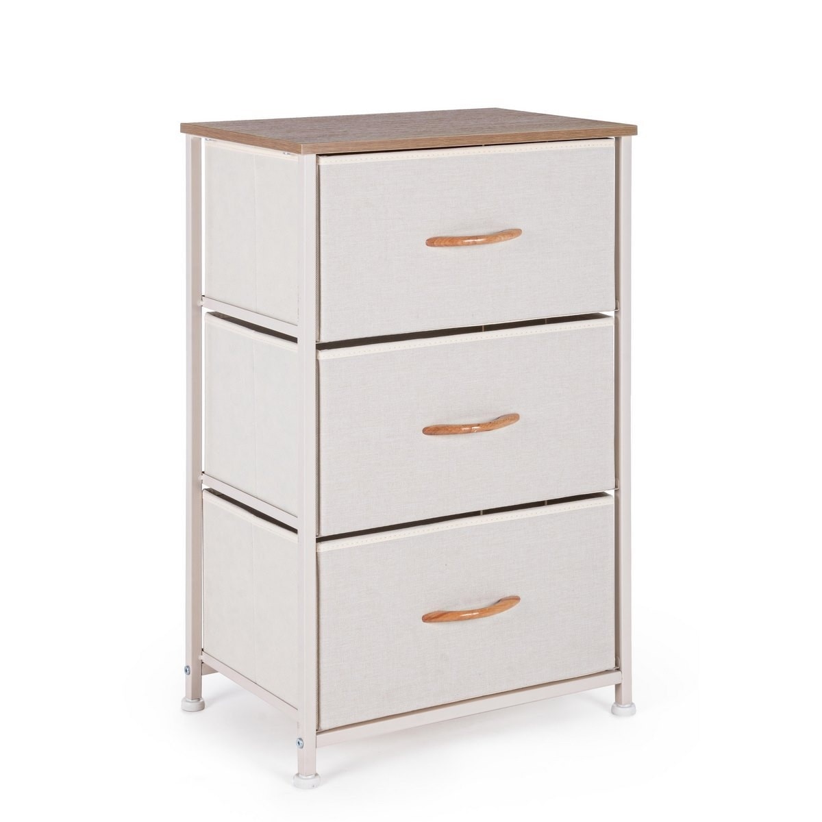 Comoda 3 sertare din metal si lemn natur 45 cm x 30 cm x 73 h