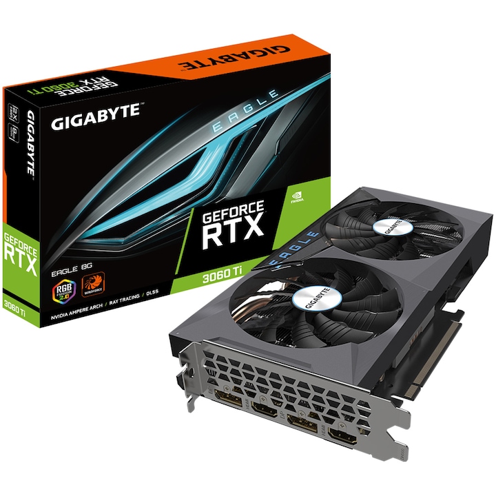 Gigabyte GeForce® RTX™ 3060 Ti EAGLE 2.0 LHR videokártya, 8GB GDDR6, 256-bit