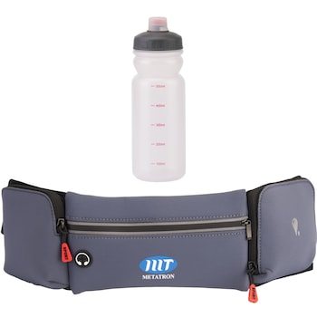 Set Borseta Sport cu Bidon de 500 ml, impermeabila, cu benzi reflectorizante, 3 buzunare si orificiu pentru casti, centura pentru plimbare, alergare, ciclism, jogging, maraton, calatorii si alte aventuri in aer liber, METATRON Running Belt Set Borseta Sport cu Bidon de 500 ml, impermeabila, cu benzi reflectorizante, 3 buzunare si orificiu pentru casti, centura pentru plimbare, alergare, ciclism, jogging, maraton, calatorii si alte aventuri in aer liber, METATRON Running Belt