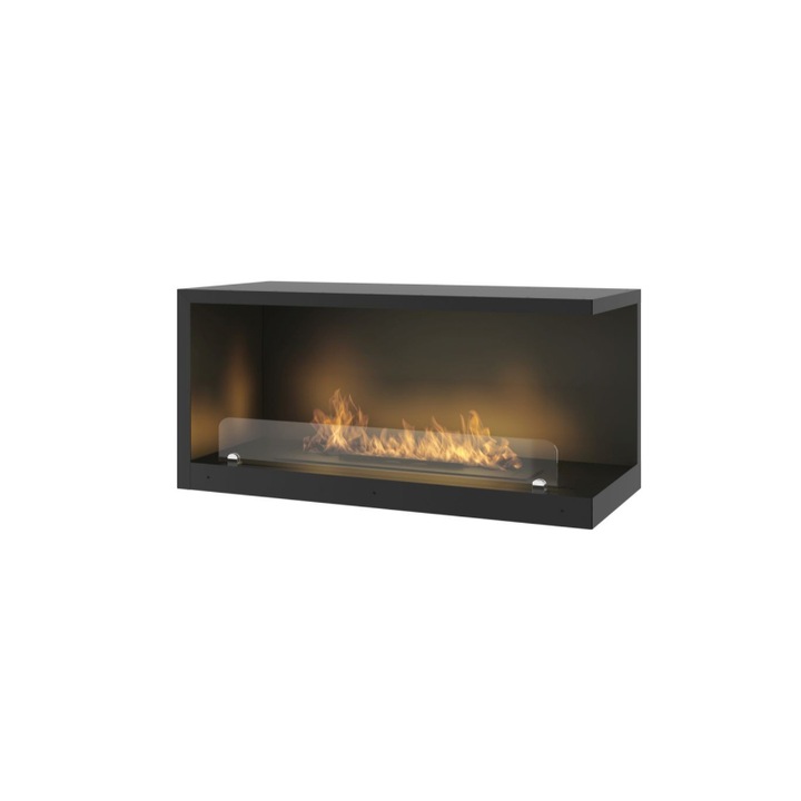 Kandalló Bio P800 VERS 2, Bioetanol, 80 x 45 x 35 cm, Beépíthető, Fekete