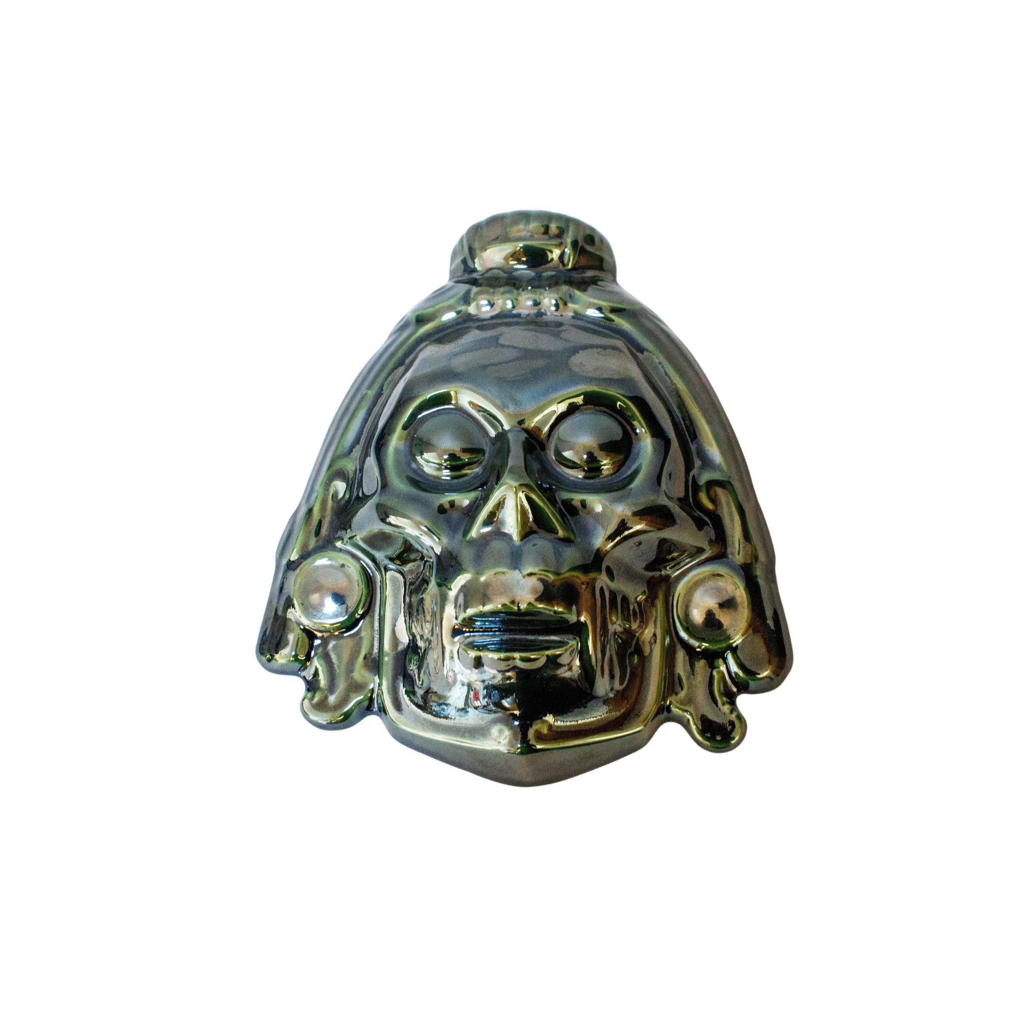 Masca Decor, Nativ Azteca, Cesiro, Verde, 25 cm x 21.7 cm