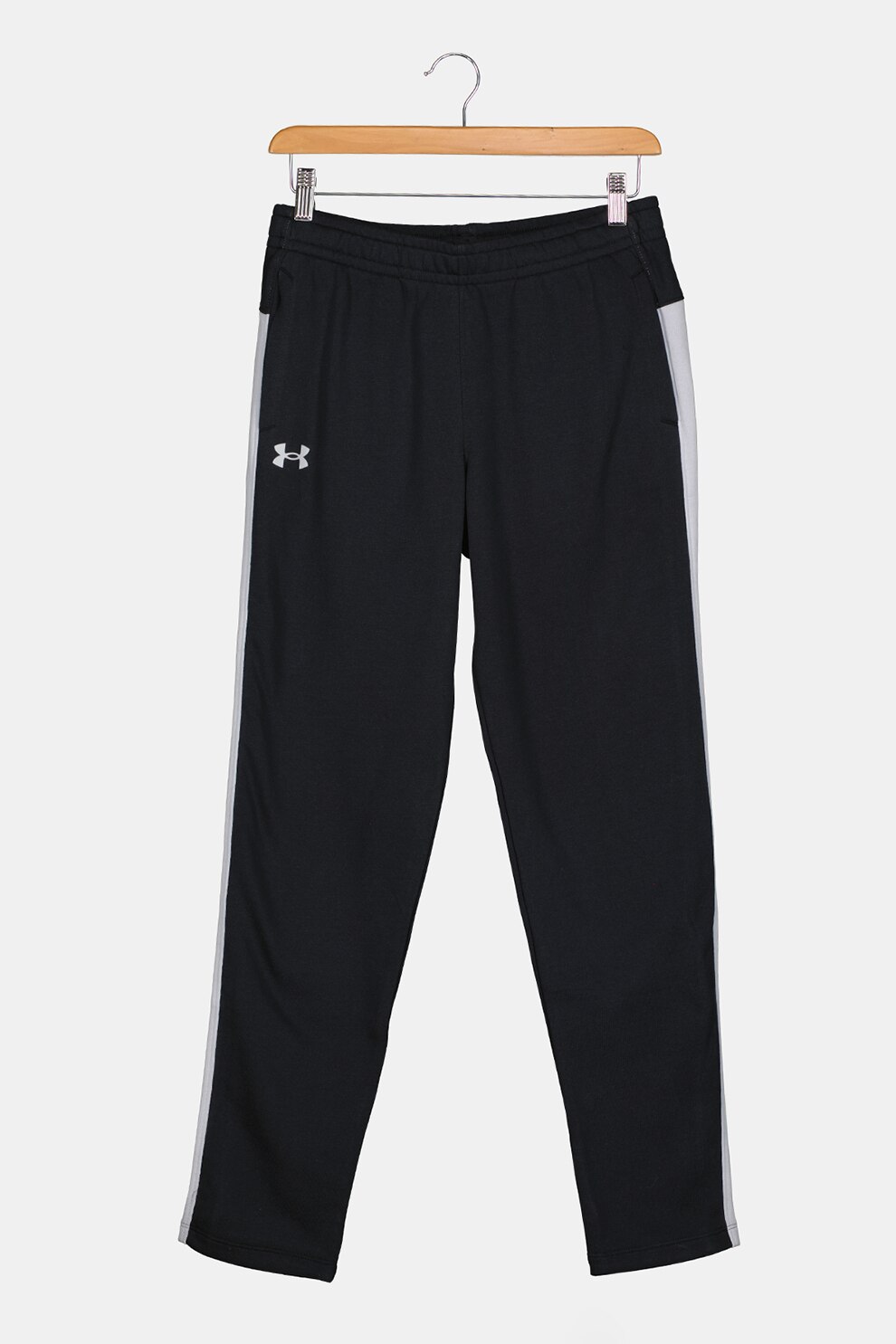 Under Armour, Pantaloni sport de terry cu benzi laterale contrastante Rival, Negru