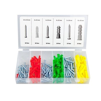Set 165 piese, holsuruburi si dibluri din plastic, multicolor Set 165 piese, holsuruburi si dibluri din plastic, multicolor