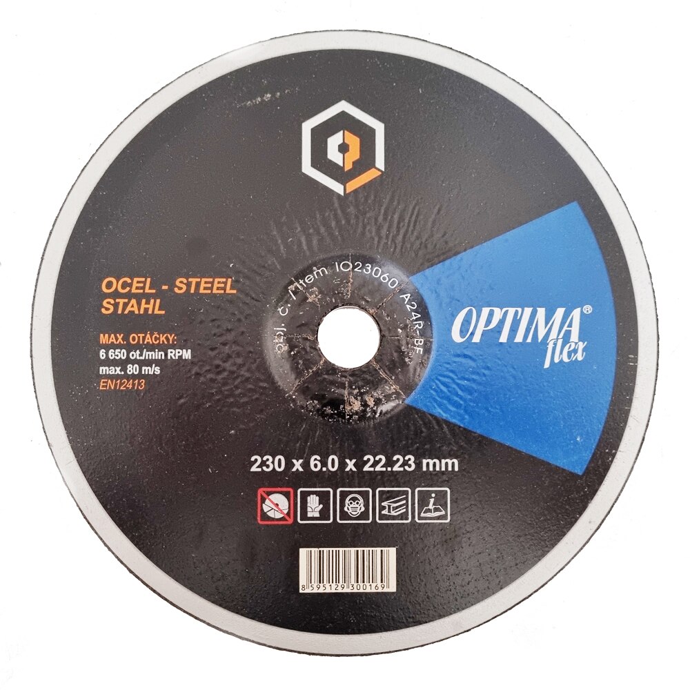 Disc abraziv pentru polizat metal OPTIMA flex 230 x 6.0 x 22.2