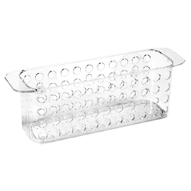 Suport Zola®, transparent de plastic cu ventuze,forma dreptunghiulara 26x7x9 cm
