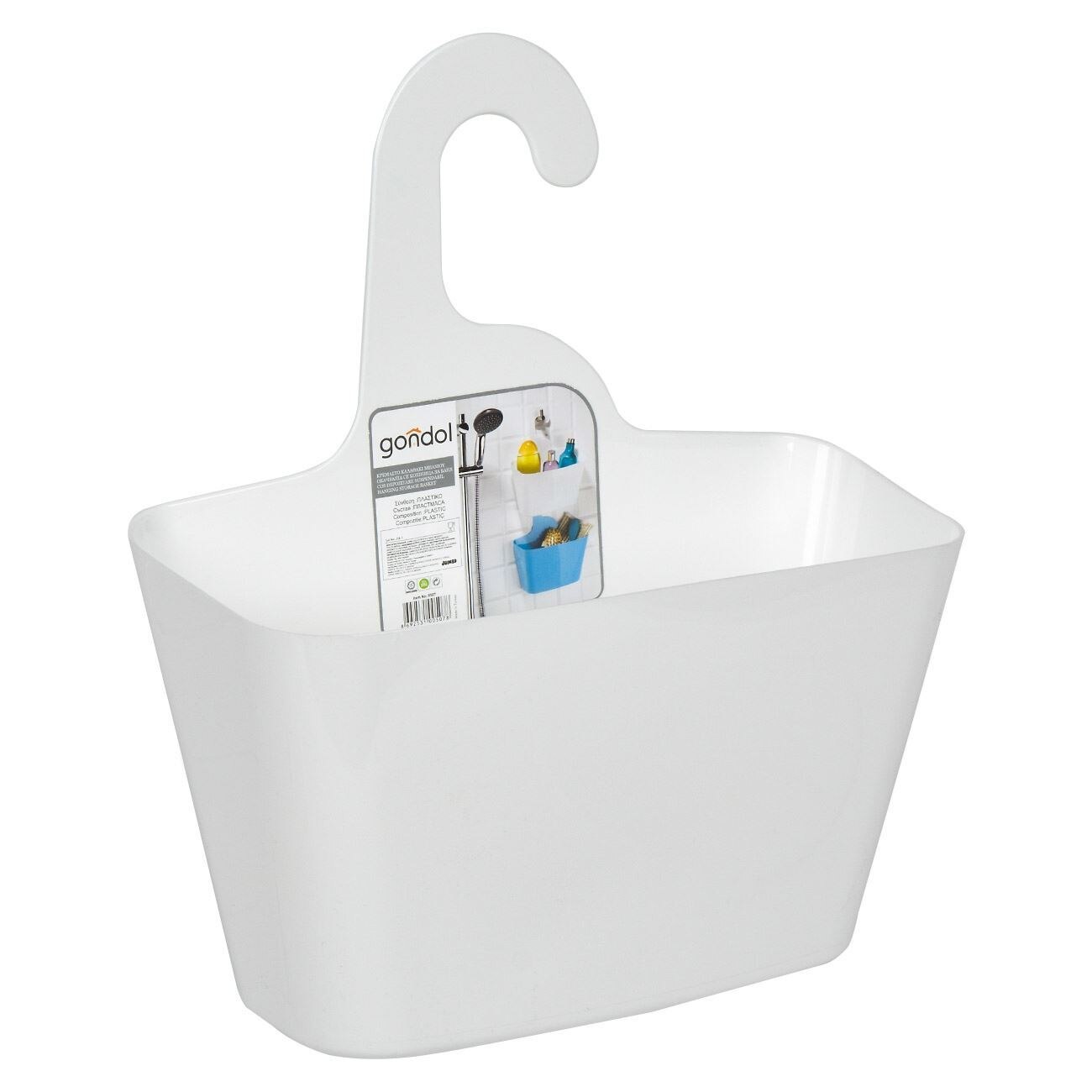 Suport Zola®, de plastic, alb, pentru baie, 28x12x16 cm
