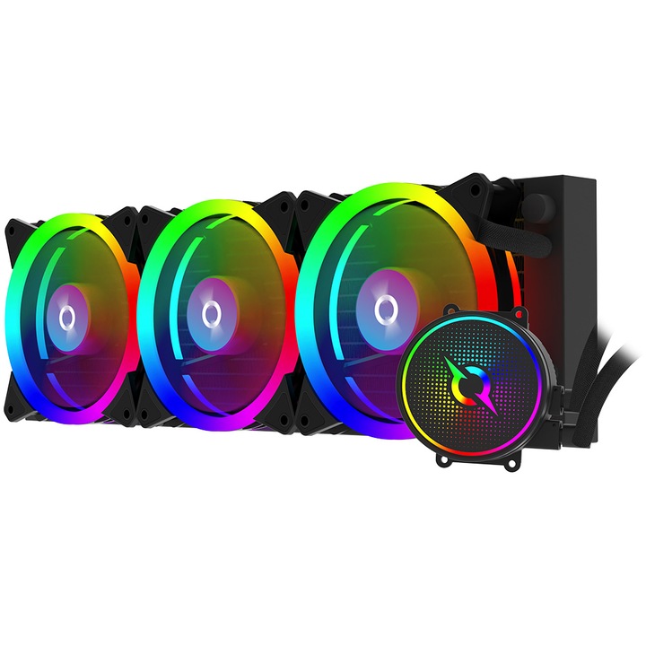 Cooler Procesor AQIRYS Aquarius 360 AiO Black, compatibil AMD/Intel