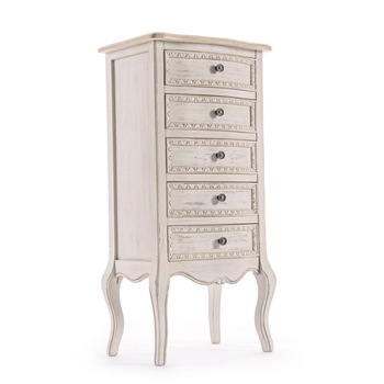 Comoda 5 sertare din lemn bej Clarisse 48 cm x 35 cm x 100 h Comoda 5 sertare din lemn bej Clarisse 48 cm x 35 cm x 100 h