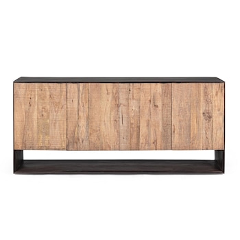 Comoda cu 4 usi din lemn mango maro si natur Gunter 170 cm x 40 cm x 75 h Comoda cu 4 usi din lemn mango maro si natur Gunter 170 cm x 40 cm x 75 h