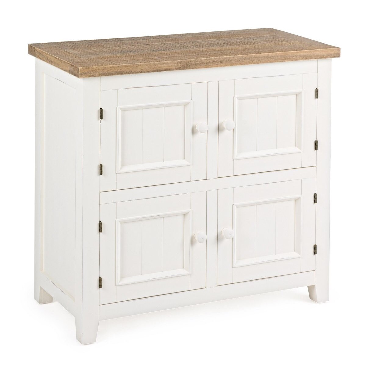 Comoda 4 usi lemn alb natur Elvia 75.5 cm x 36 cm x 74 h