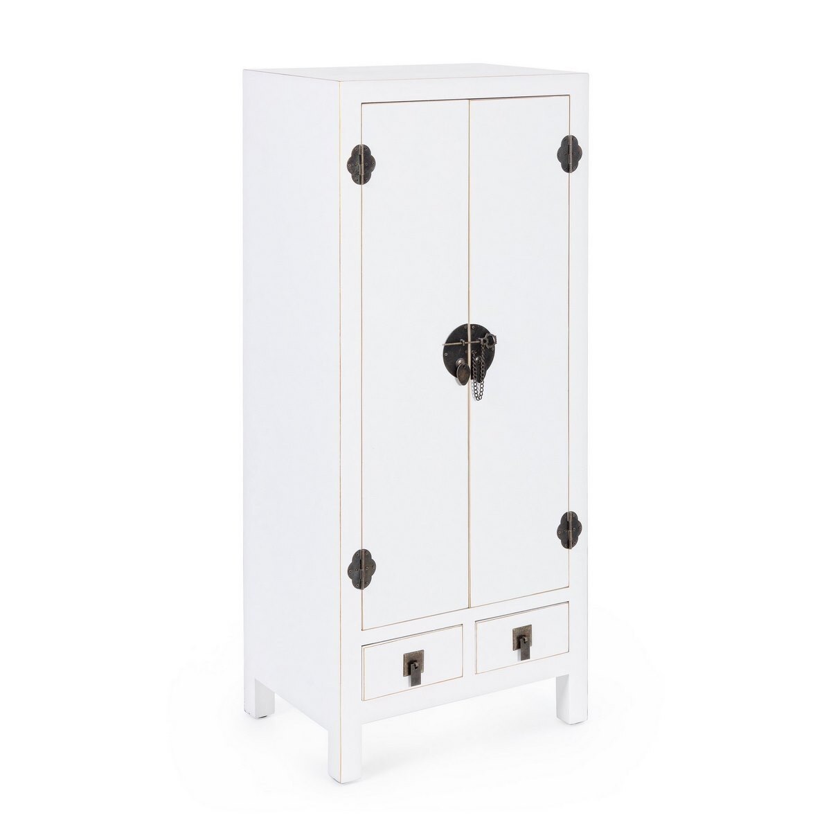 Comoda 2 sertare si 2 usi mdf alb Pechino 50 cm x 34.5 cm x 121 h