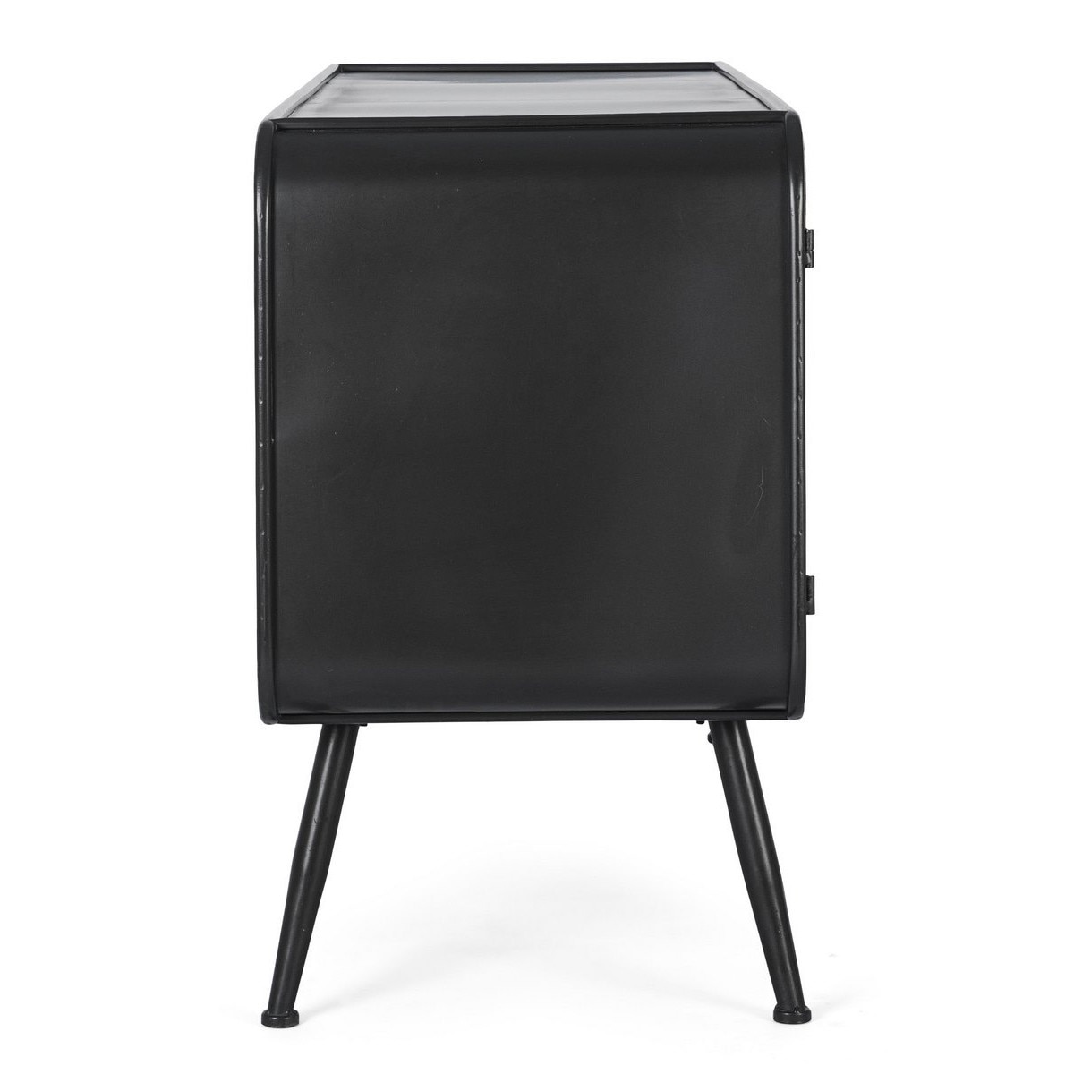 Comoda 3 sertare si 2 usi din lemn natur si fier negru Elton 145 cm x 45 cm x 78.5 h