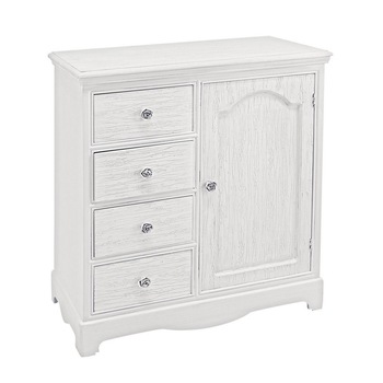 Comoda 4 sertare si 1 usa din mdf alb cu insertii gri Blanc 66 cm x 32.5 cm x 80 h Comoda 4 sertare si 1 usa din mdf alb cu insertii gri Blanc 66 cm x 32.5 cm x 80 h