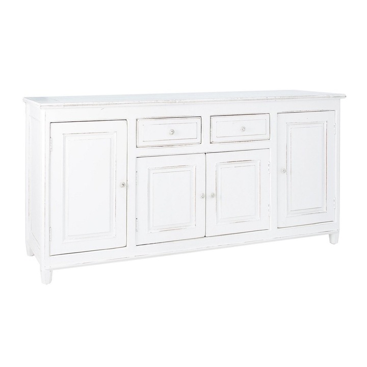 Скрин с 2 чекмеджета и 4 врати от старинно бяло дърво Colette 180 cm x 50 cm x 90 h