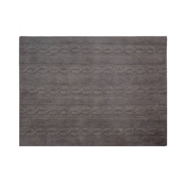 Covor copii lavabil din bumbac gri cu aspect impletit 120x160 cm Lorena Canals