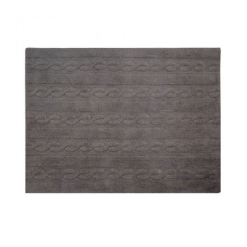 Covor copii lavabil din bumbac gri cu aspect impletit 120x160 cm Lorena Canals Covor copii lavabil din bumbac gri cu aspect impletit 120x160 cm Lorena Canals