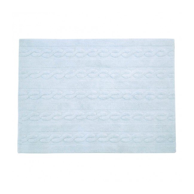 Covor lavabil din bumbac bleu cu aspect impletit 120x160 cm Lorena Canals