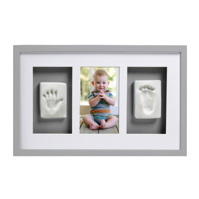 Rama foto gri pentru amprenta Pearhead Deluxe Wall Frame