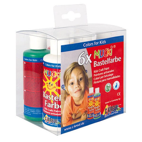 MUCKI Bastelfarbe Set 6 culori*80 ml