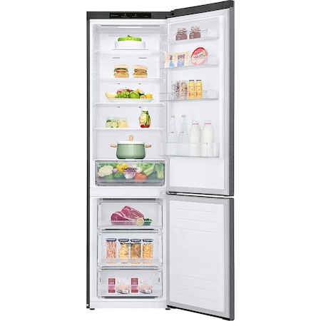 Combina frigorifica LG GBP62DSSGR, 384l, Clasa D, No Frost, I-Micom, Compresor Inverter, H 203 cm, Dark Graphite