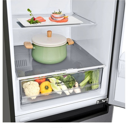 Combina frigorifica LG GBP62DSSGR, 384l, Clasa D, No Frost, I-Micom, Compresor Inverter, H 203 cm, Dark Graphite