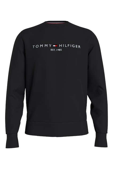 Tommy Hilfiger, Bluza de trening din amestec de bumbac organic cu logo, Negru