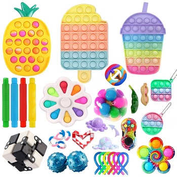 Set 27 Jucarii Zenuk® - Fidget Toys, Pop It, Infinity Cube, Pop Tubes, Squishy Ball, Fidget Pad, Multicolor Set 27 Jucarii Zenuk® - Fidget Toys, Pop It, Infinity Cube, Pop Tubes, Squishy Ball, Fidget Pad, Multicolor