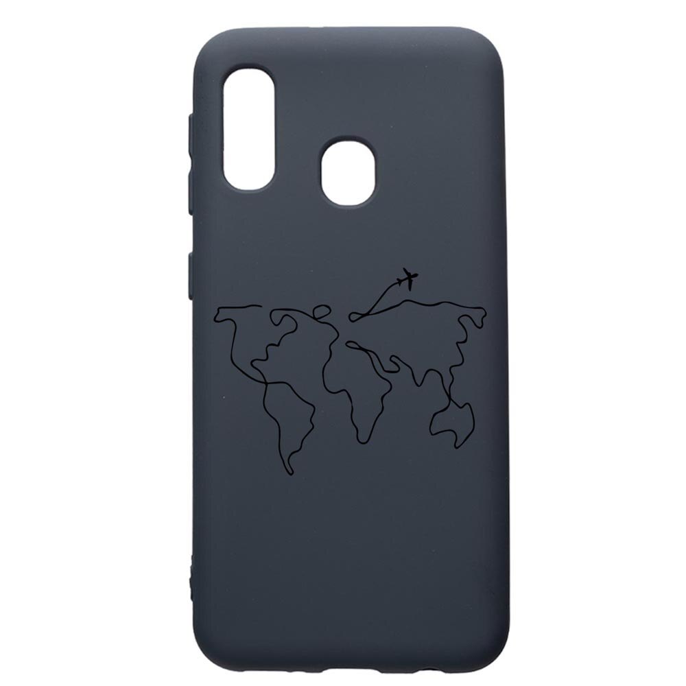 Husa Premium Silicon Compatibila Cu Samsung Galaxy A20E, Travel, cu interiorul din material textil, protectie camera, Alaskan Blue, PAB733