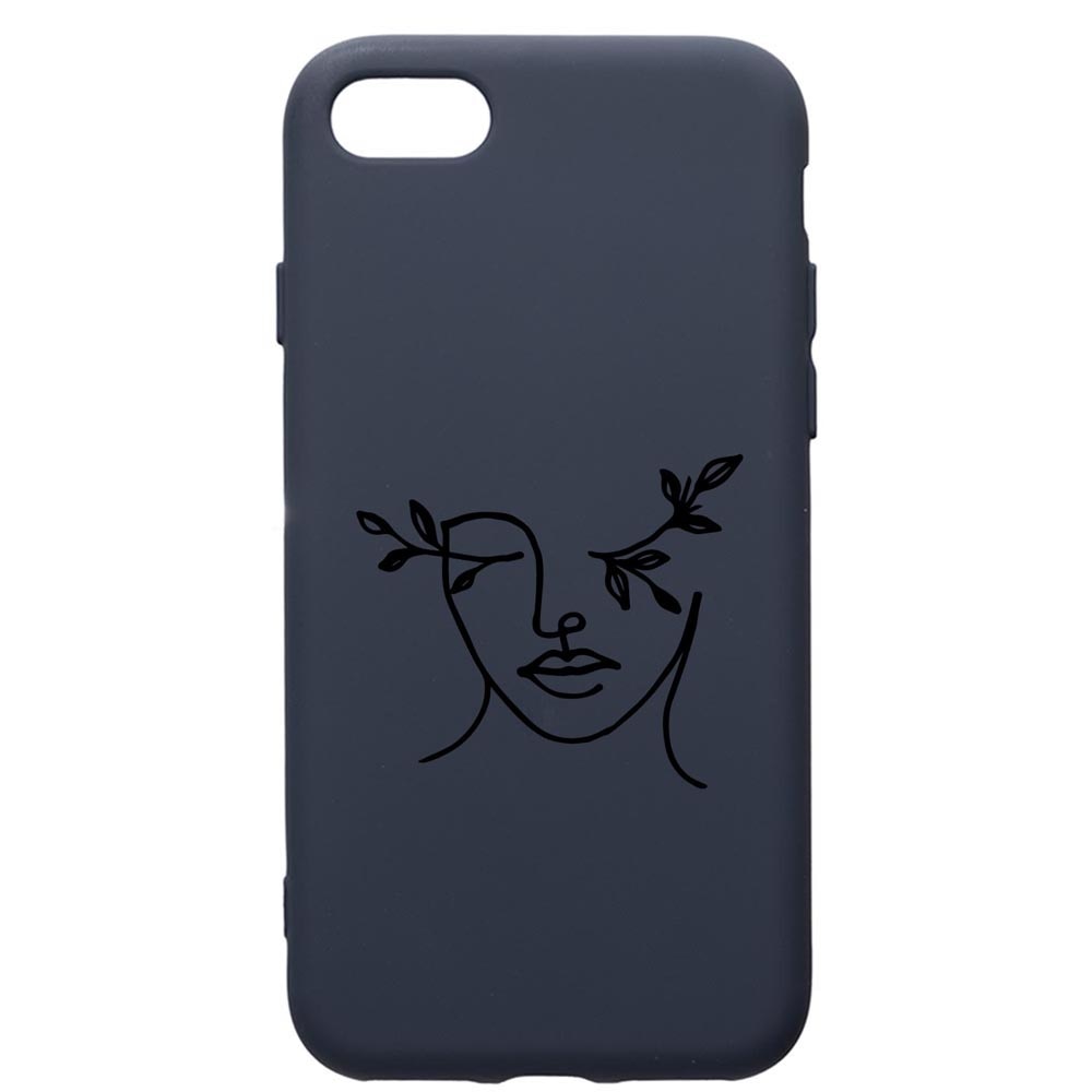 Husa Premium Silicon Compatibila Cu Apple IPhone SE 2 / iPhone 8 / iPhone 7, Woman Abstract, cu interiorul din material textil, protectie camera, Alaskan Blue, PAB736