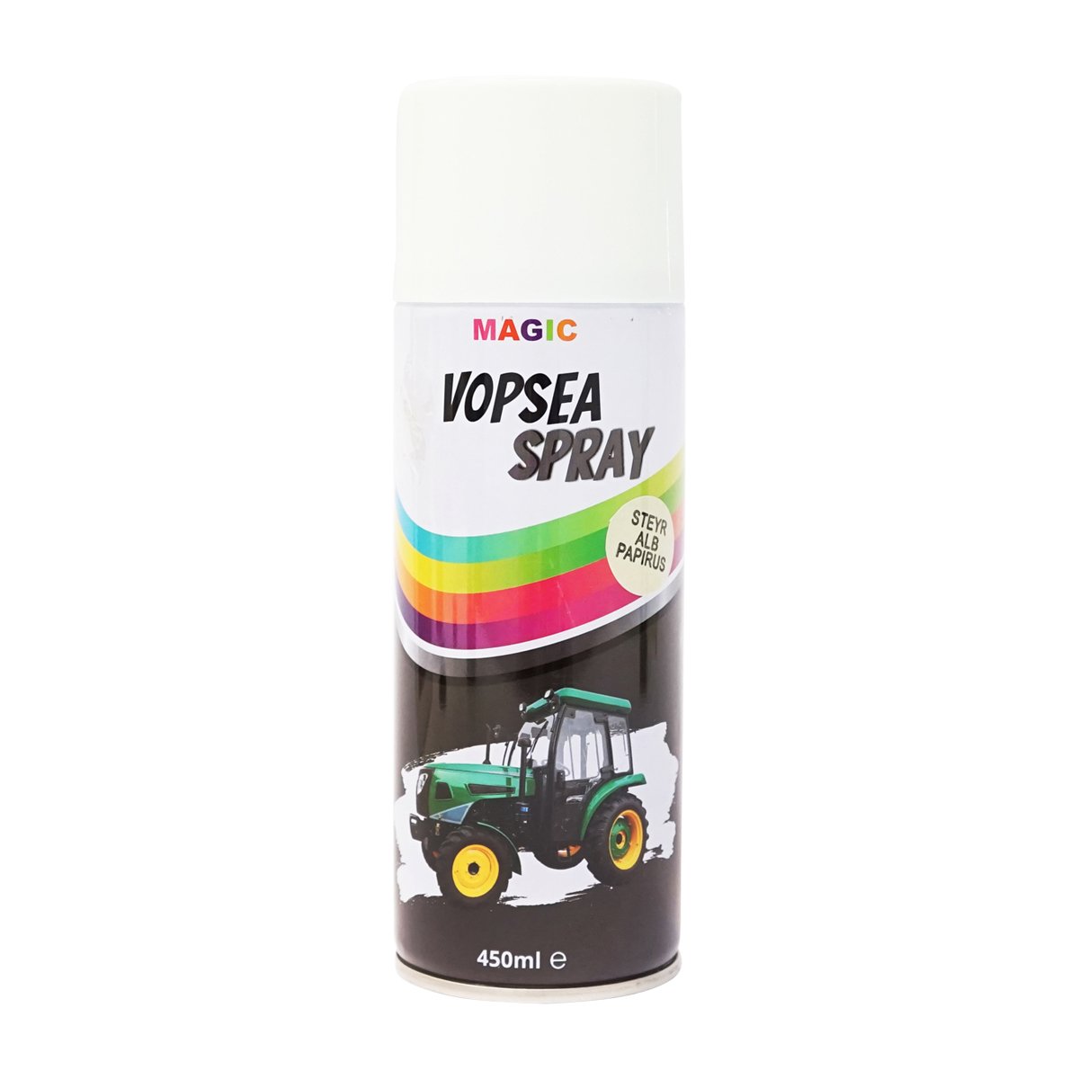 Spray vopsea auto alb papirus tip Steyr profesionala cu uscare rapida 450ml MAGIC