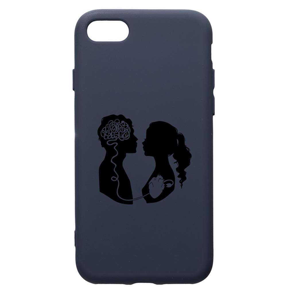 Husa Premium Silicon Compatibila Cu Apple IPhone SE 2 / iPhone 8 / iPhone 7, Love With Brain, cu interiorul din material textil, protectie camera, Alaskan Blue, PAB748