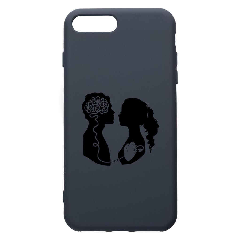 Husa Premium Silicon Compatibila Cu Apple iPhone 8 Plus / iPhone 7 Plus, Love With Brain, cu interiorul din material textil, protectie camera, Alaskan Blue, PAB748