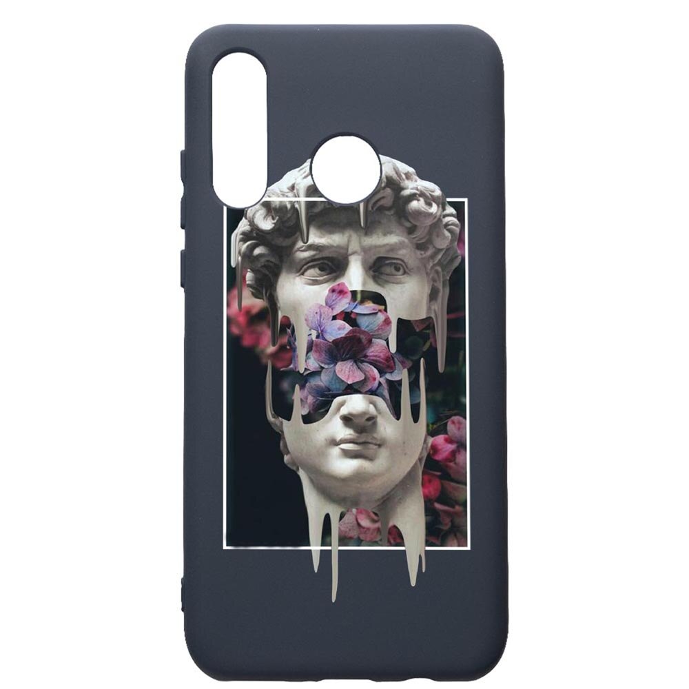 Husa Premium Silicon Compatibila Cu Huawei P30 Lite, David Statue, cu interiorul din material textil, protectie camera, Alaskan Blue, PAB753