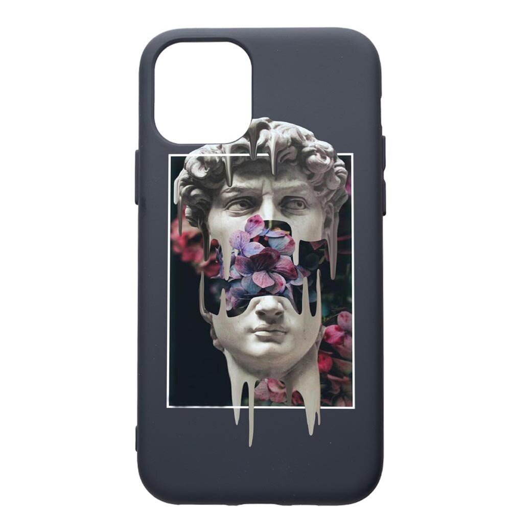 Husa Premium Silicon Compatibila Cu Apple IPhone 12 Pro Max, David Statue, cu interiorul din material textil, protectie camera, Alaskan Blue, PAB753