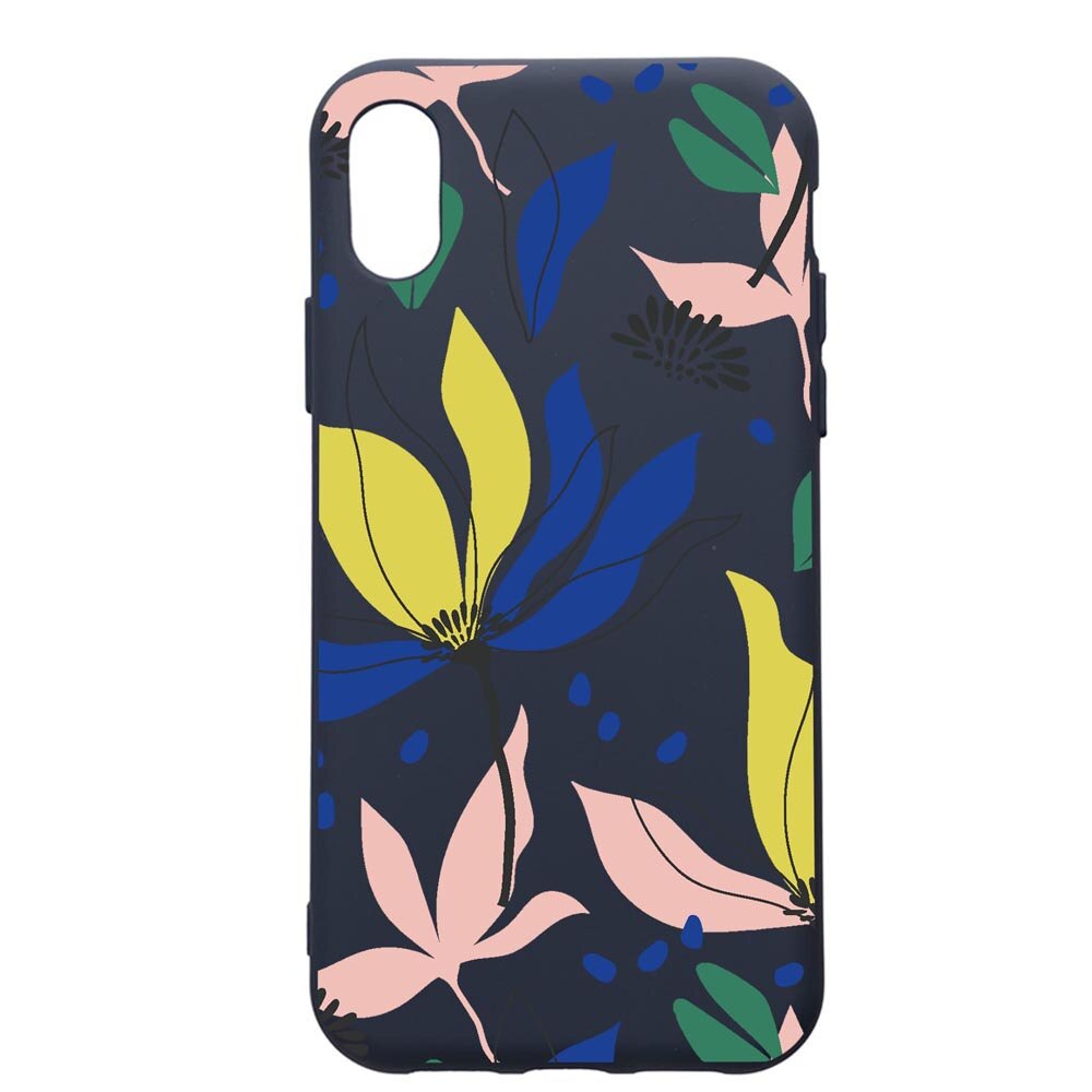 Husa Premium Silicon Compatibila Cu Huawei Y6 2019, Flowers Pattern, cu interiorul din material textil, protectie camera, Alaskan Blue, PAB754