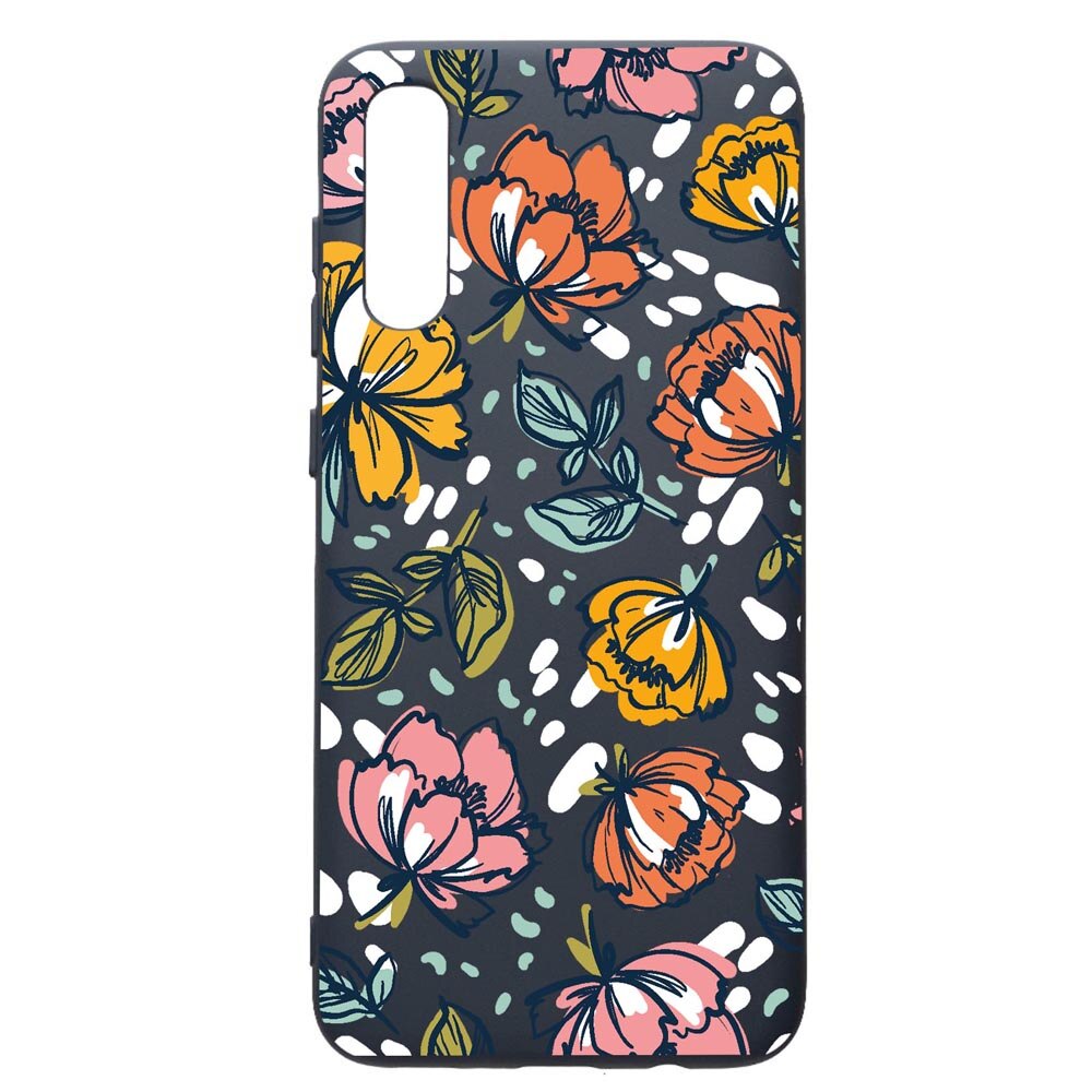 Husa Premium Silicon Compatibila Cu Samsung Galaxy A30S, Flowers - Pastel Colors, cu interiorul din material textil, protectie camera, Alaskan Blue, PAB755