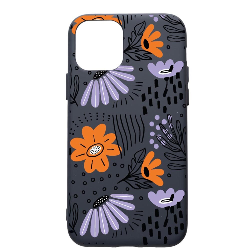 Husa Premium Silicon Compatibila Cu Apple IPhone 12 Pro Max, Flowers - Pastel Colors, cu interiorul din material textil, protectie camera, Alaskan Blue, PAB757