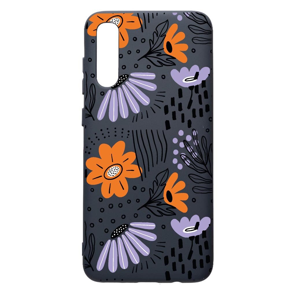 Husa Premium Silicon Compatibila Cu Samsung Galaxy A30S, Flowers - Pastel Colors, cu interiorul din material textil, protectie camera, Alaskan Blue, PAB757